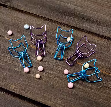 گیره کاغذ آبنباتی بسته 5 عددی طرح گربه