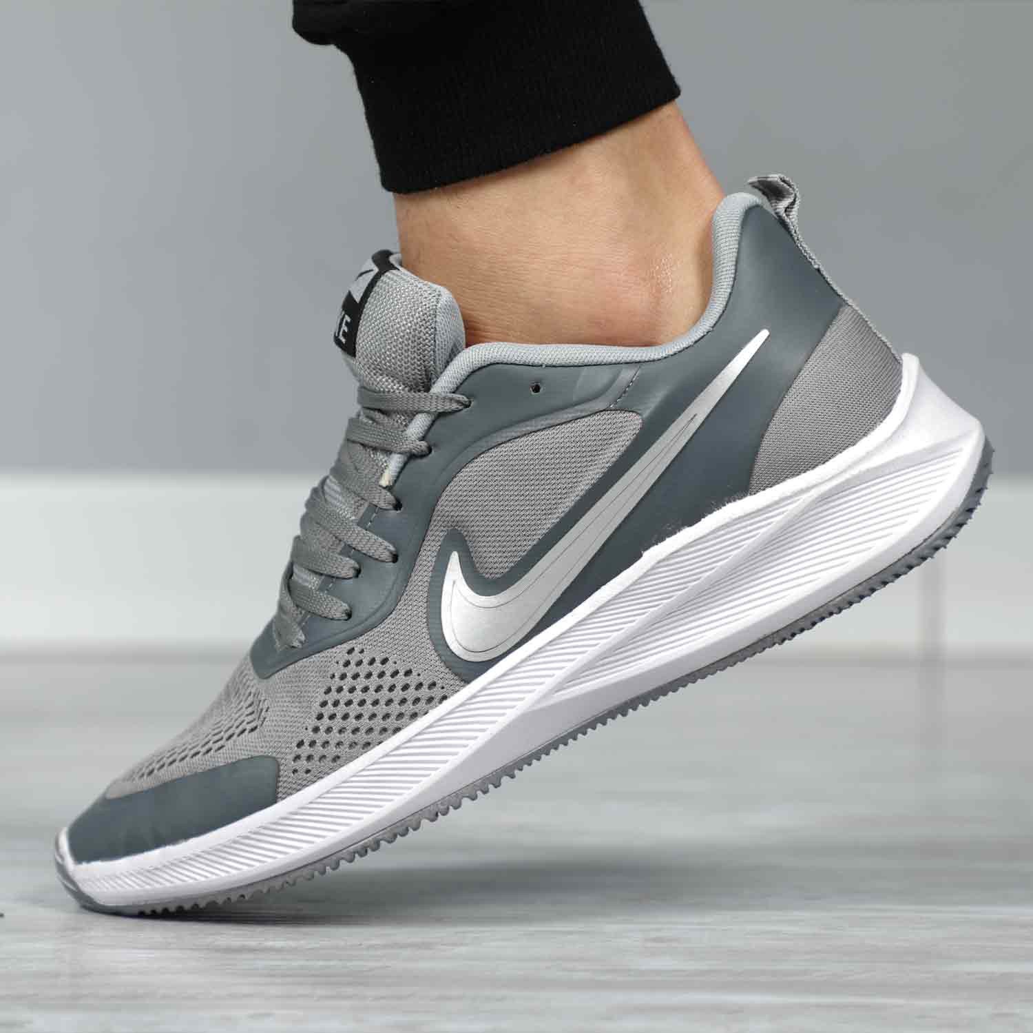 کتانی مردانه نایک زوم NIKE ZOOM طوسی تیره اسپرت
