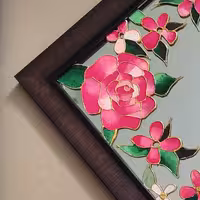 آینه نقاشی شده با هنردست، آینه ویترای ، آینه دکوری ، آینه طرح دار 