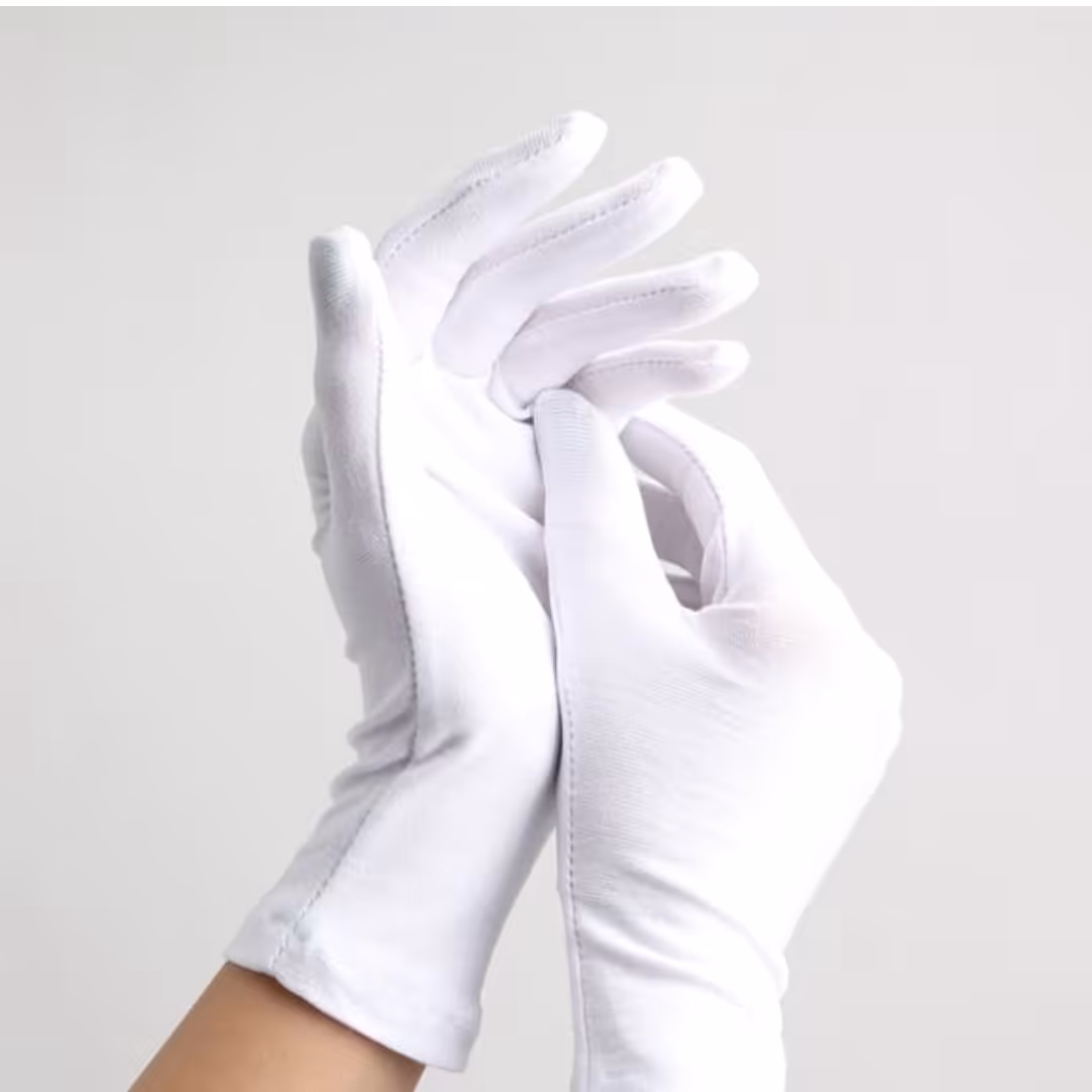 دستکش نخی سایز بزرگ درجه یک در دو رنگ سفید و مشکی