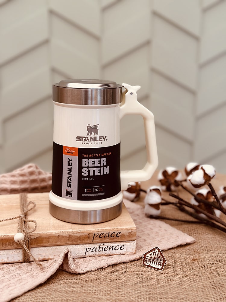 آبجوخوری استنلی درب دار مدل BEER STEIN کرم