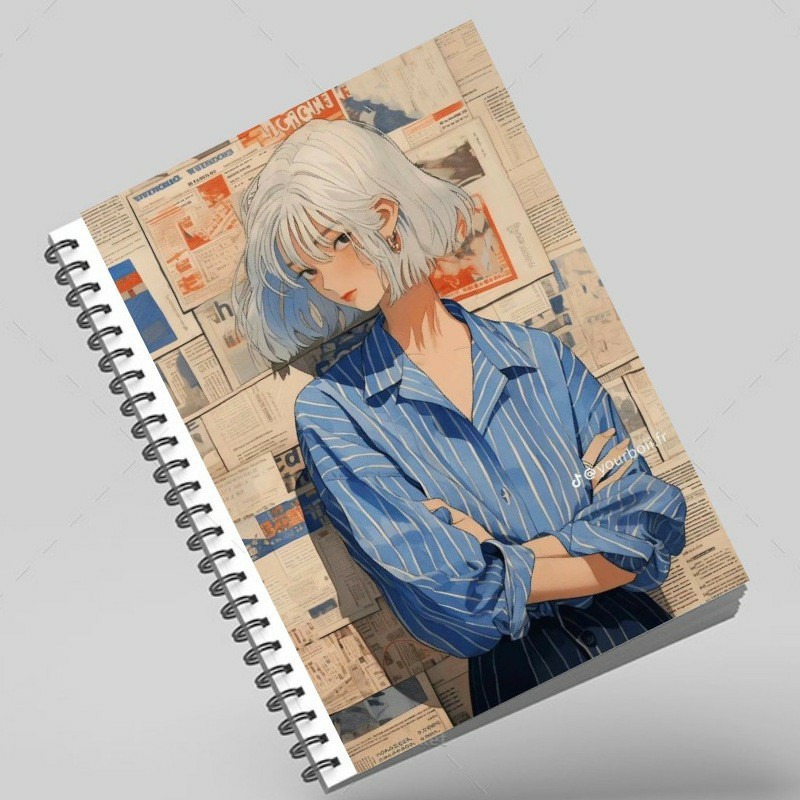 دفتر سیمی طرح blue girl 00