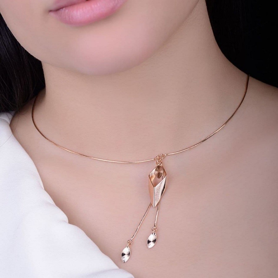 گردنبند لوزی ژوپینگ رنگ ثابت و ضدحساسیت