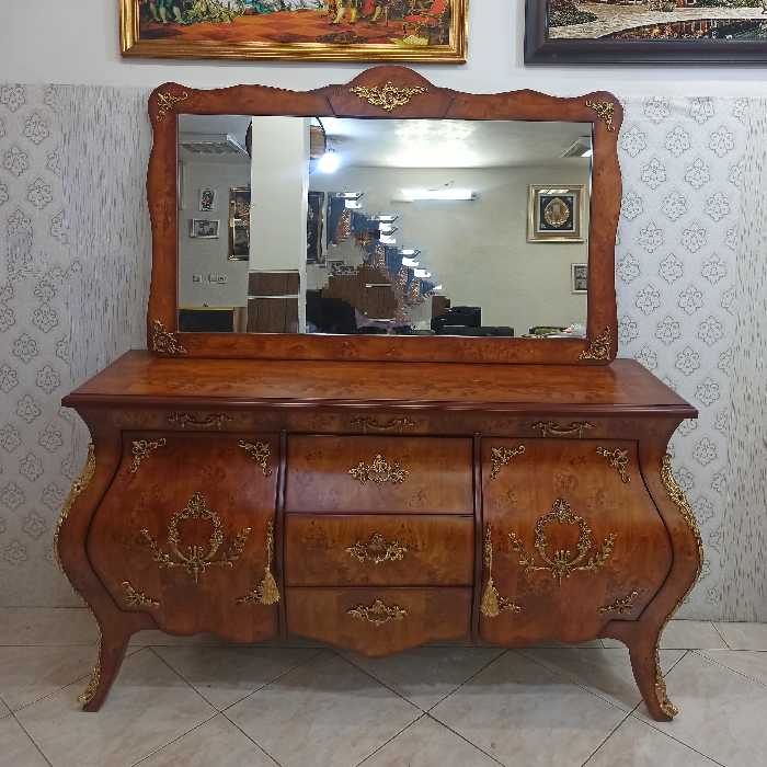 آینه کنسول خمره ای برنزکوب(پس کرایه) 