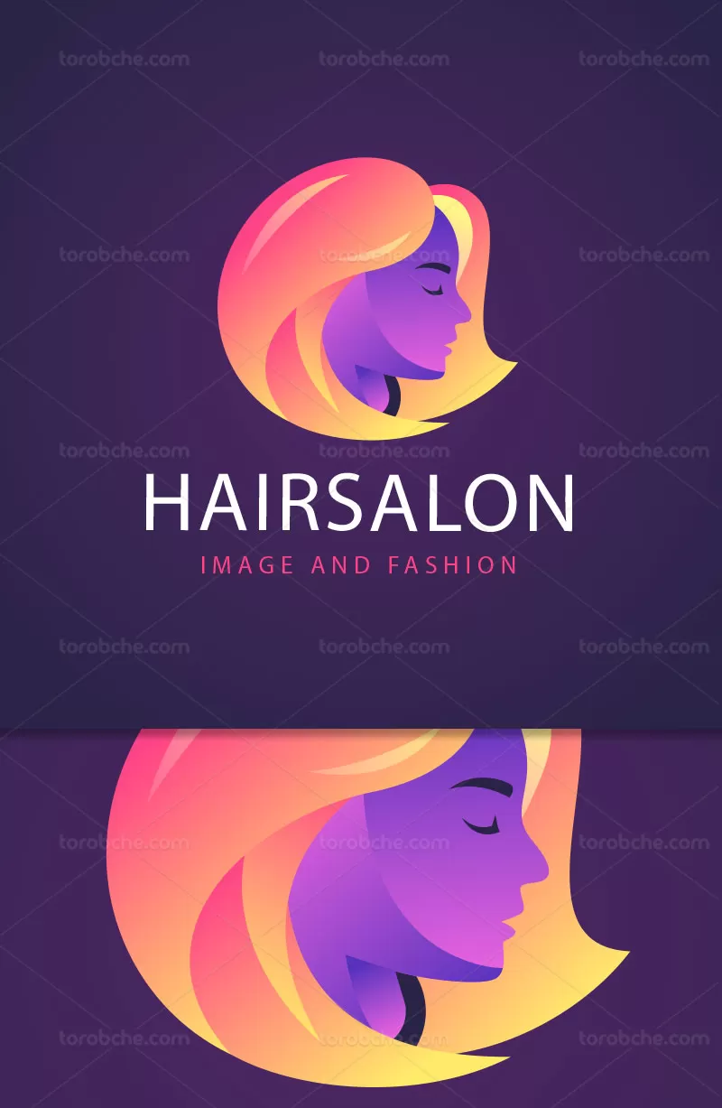 وکتور لوگو سالن زیبایی رنگی | گرافیک با طعم تربچه