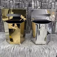 ست سطل و دستمال طرح شش ضلعی  سنجاقک با آبکاری فورتیک تضمینی بدون کوچکترین لقی و تغییر رنگ