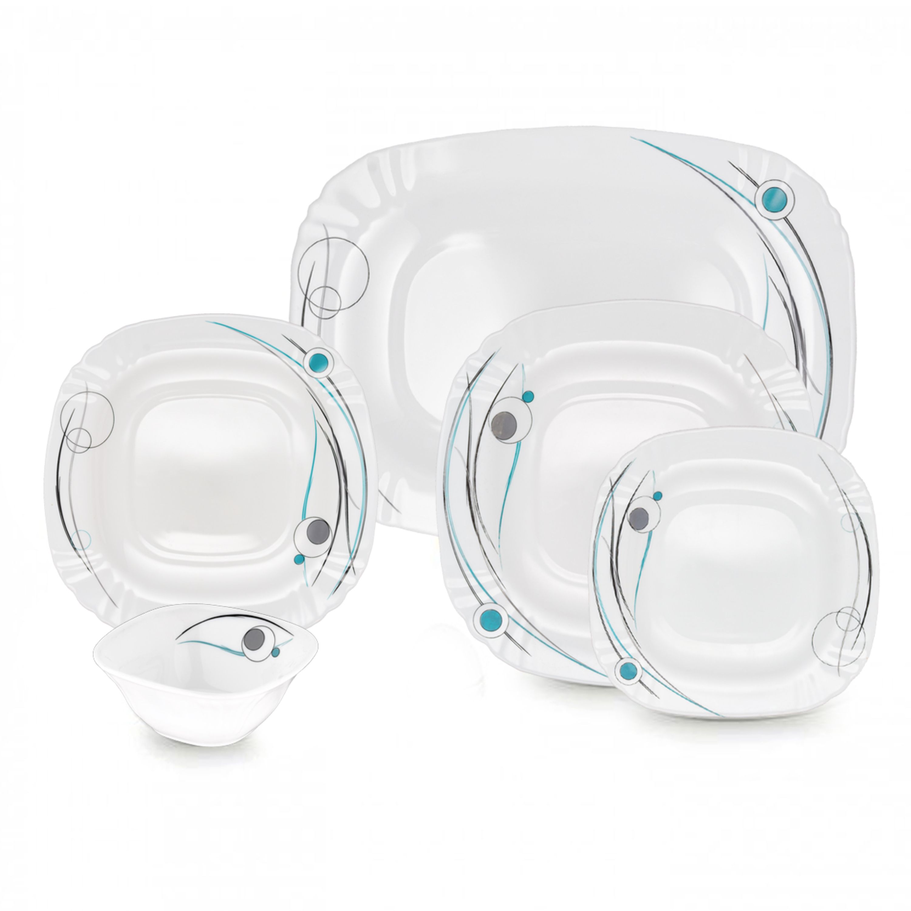 سرویس غذا خوری 25 پارچه اوپال هومیت طرح ملینا آبی مربع