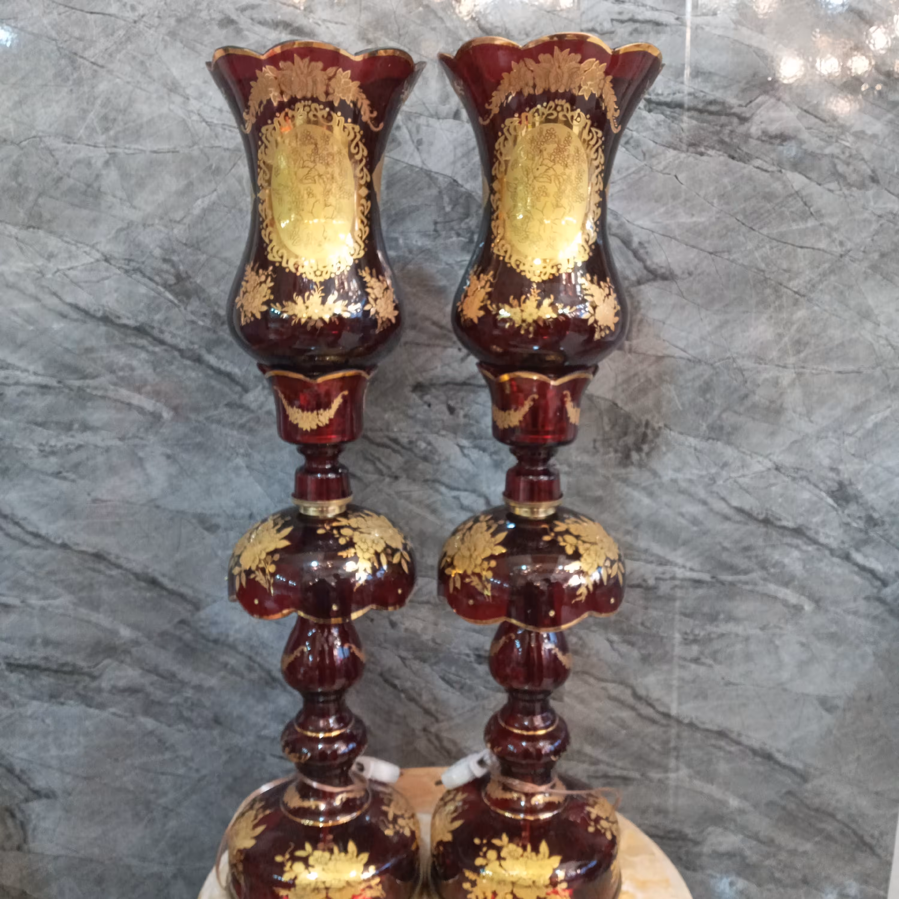 شمعدان طلاکوب 