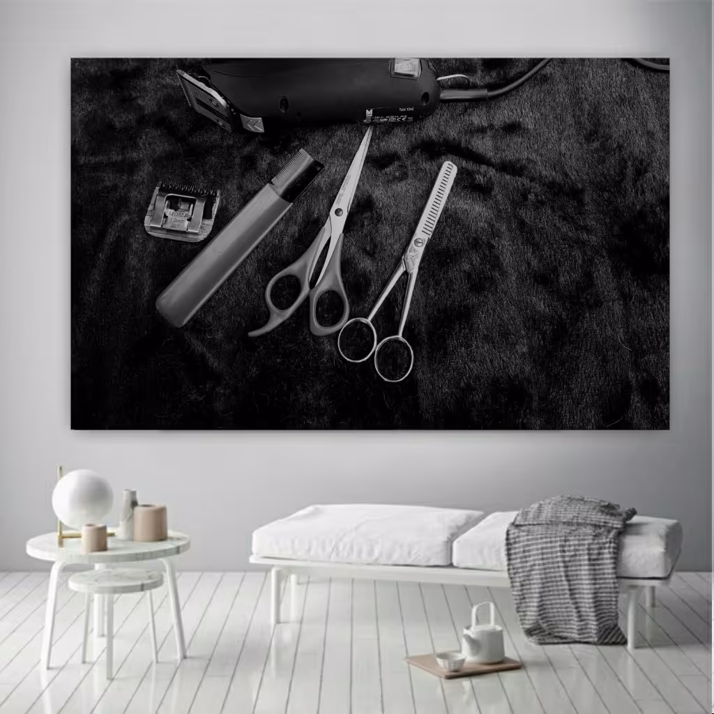 پوستر پارچه ای طرح آرایشگاه مردانه مدل SDP43