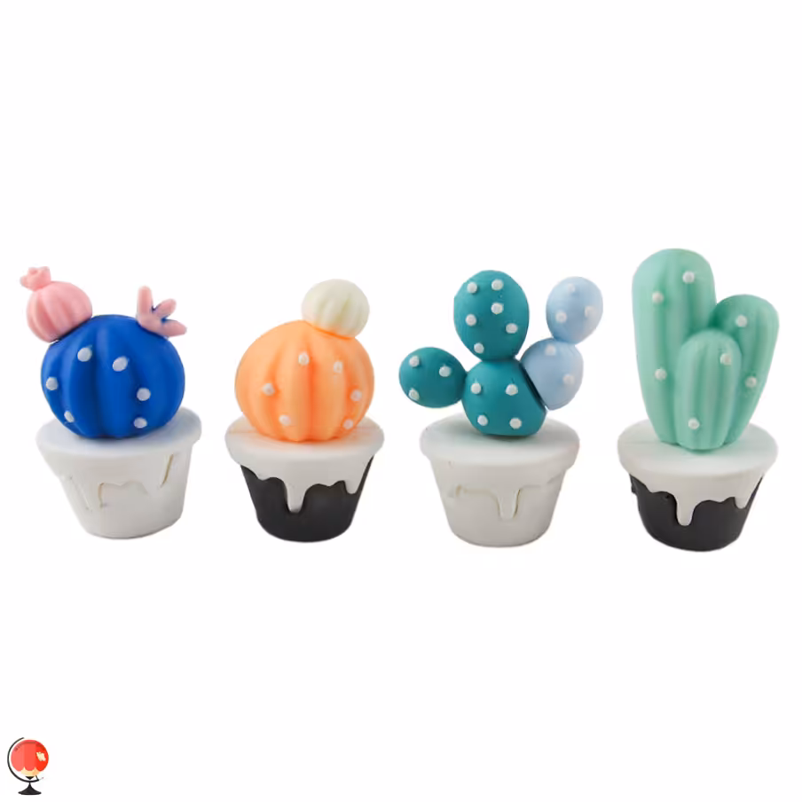 سر مدادی فانتزی مدل کاکتوس بسته 4 عددی