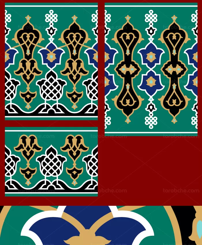 وکتور طرح کاشی کاری اسلامی شماره 54 - گرافیک با طعم تربچه