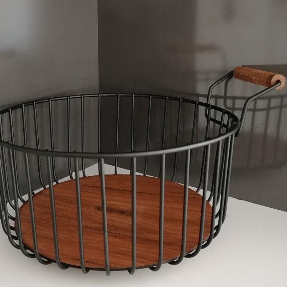 سبد کف چوب دسته چوبی فلزی سایز بزرگ