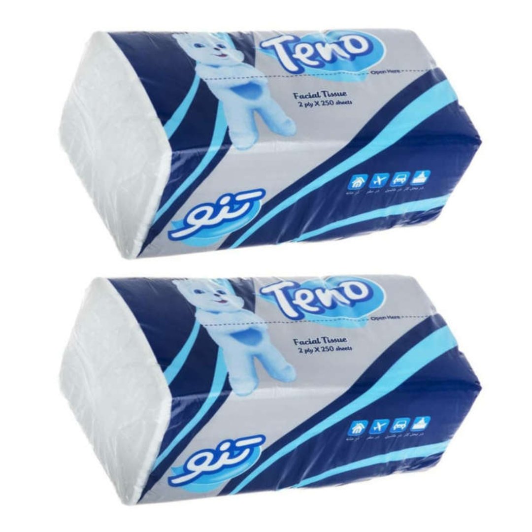 دستمال کاغذی 250 برگ تنو مدل اقتصادی  -بسته 2 عددی 