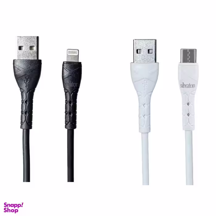 کابل تبدیل USB به لایتنینگ سیبراتون (Sibraton) مدل S207i + کابل تبدیل USB به Type-C مدل S207c طول 1.1 متر مجموعه 2 عددی