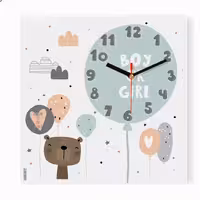 ساعت دیواری اتاق کودک طرح خرس و بادکنک کد 4762
