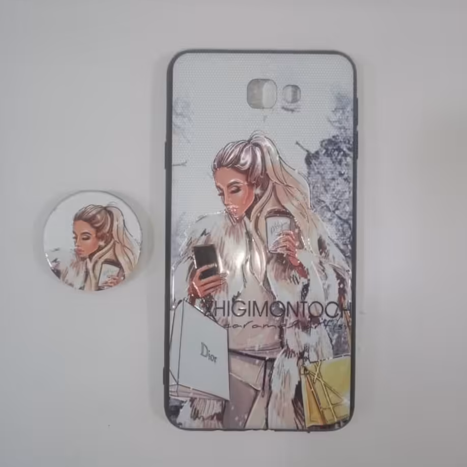 قاب گوشی طرح دار سامسونگ مدل J7 PRIME به همراه پاپ سوکت