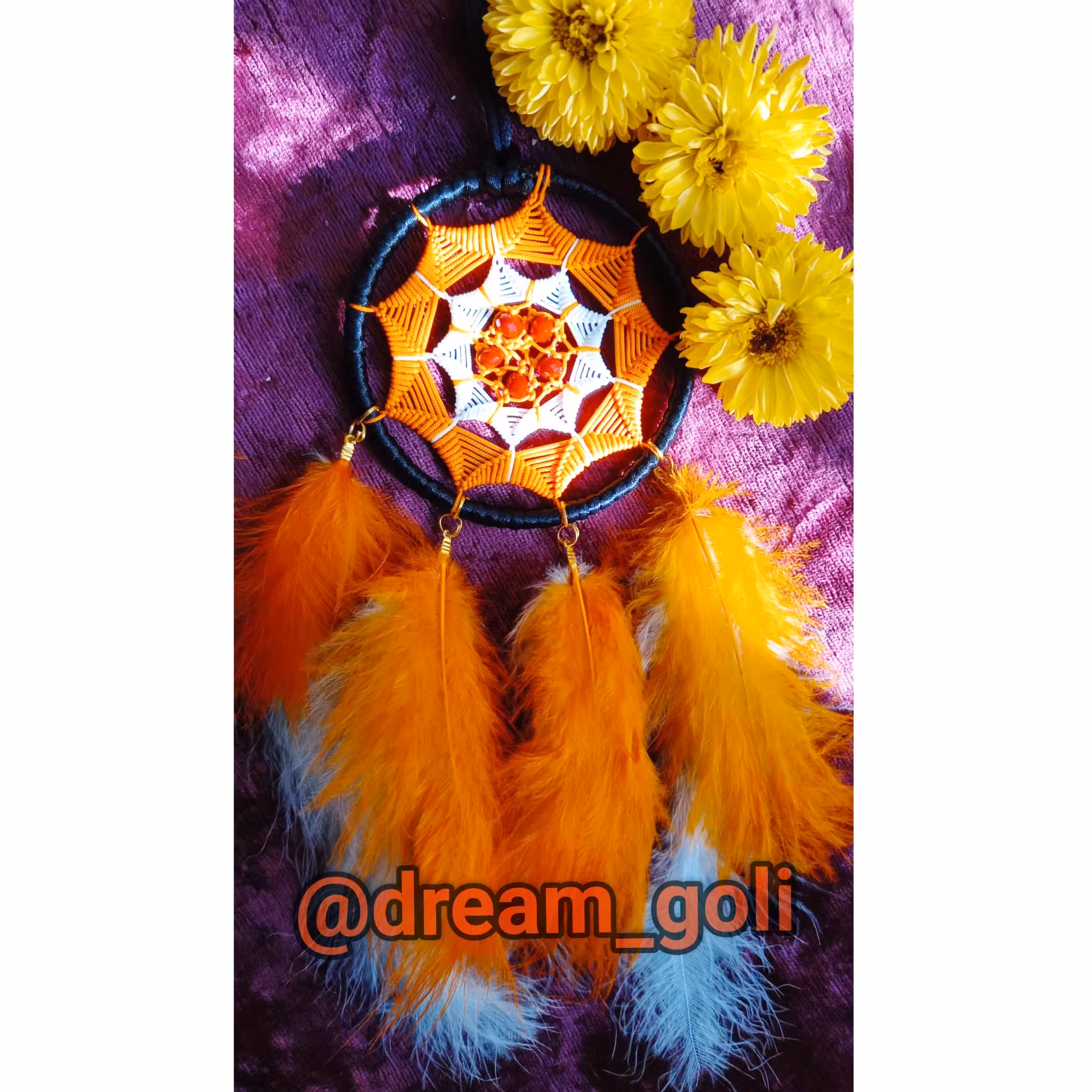 دریمکچر طرح گل .نارنجی_سفید