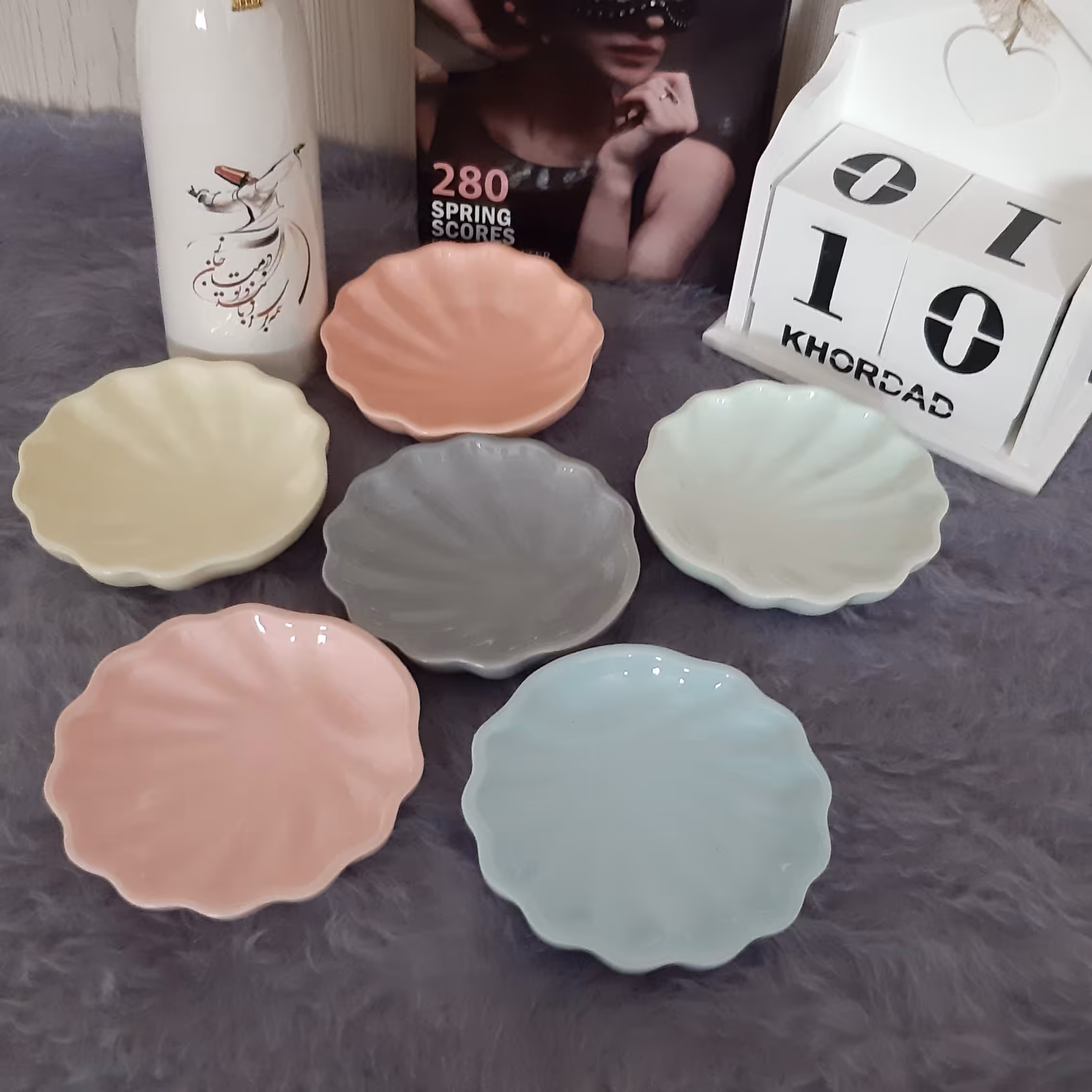 خرماخوری (بشقاب صدف کوچک) ،وزن بسته نسبت به تعداد متفاوت است قطر 12 سانت