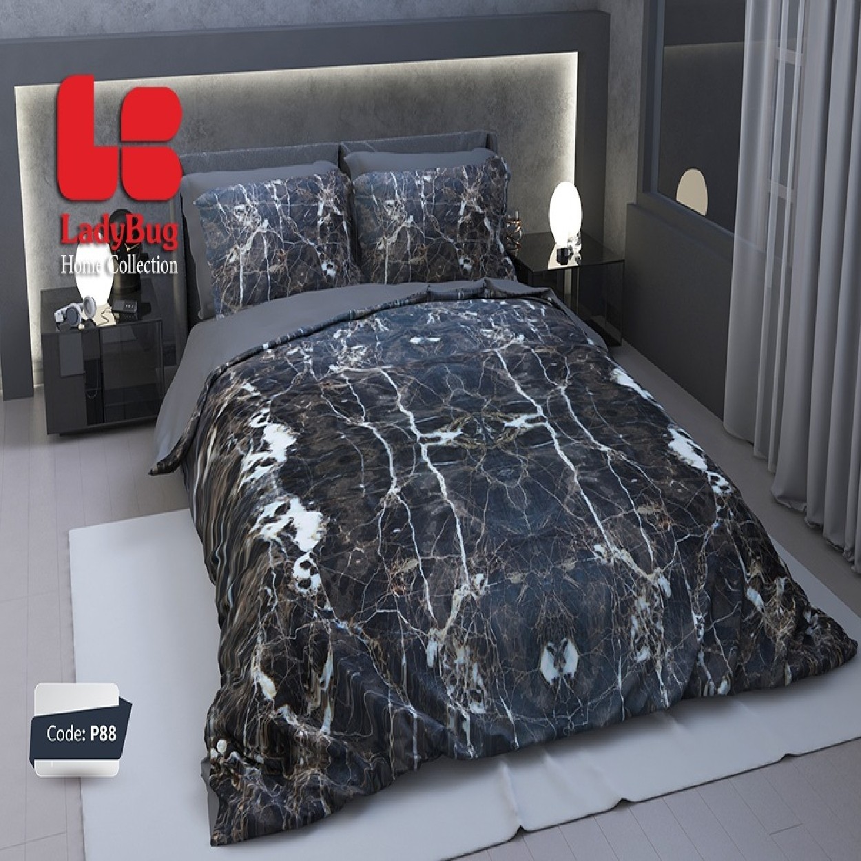 سرویس روتختی لیدی باگ LB کد P-88 دونفره 6 تکه 