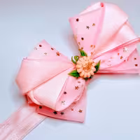 هدبند پاپیون و گل مصنوعی