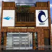 پکیج طراحی نما مدرن  ترکیب چوب و آجر 