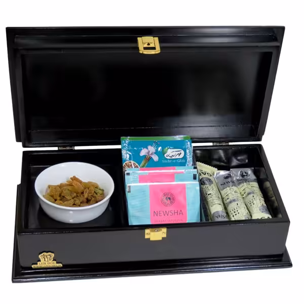 جعبه پذیرایی و دمنوش جعبه چوبی لوکس باکس کد LB101