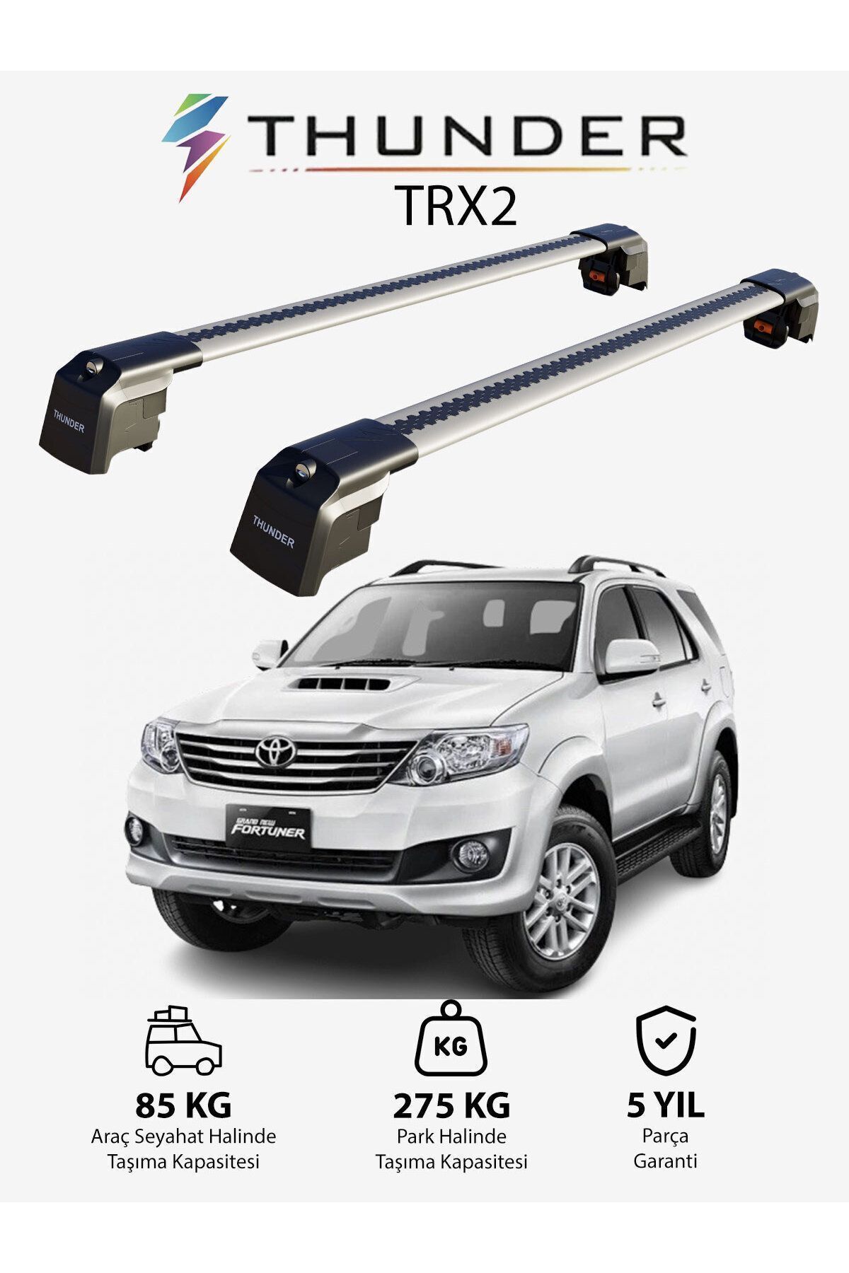 نوار محافظ خودرو مشکی TOYOTA FORTUNER 2015 TRX2 CARRIER LOCKED SEARFALL CABER CAVIL BAR Thunder