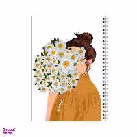 دفتر مشق 100 برگ بامبیلیپ طرح دختر و گل های بابونه کد 6751892