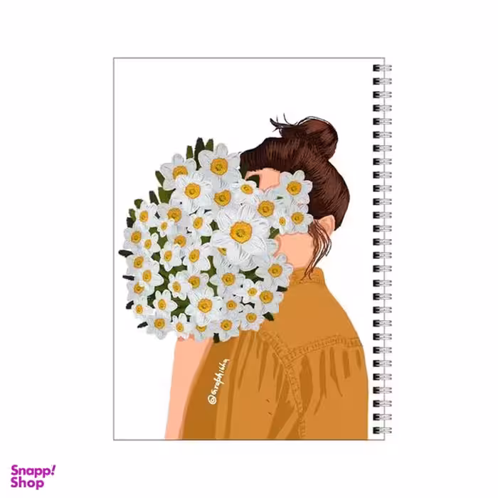 دفتر مشق 100 برگ بامبیلیپ طرح دختر و گل های بابونه کد 6751892