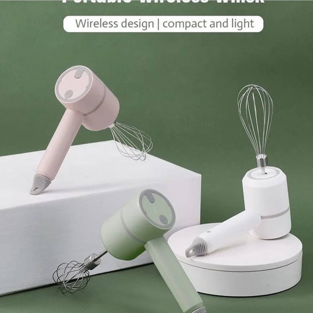 مینی خردکن همه کاره شارژی همزن و خردکن و مخلوط کن میکسر  کوکینگ رنگ سبز ، سفید ، صورتی مناسب سفر و خانه اشپزخانه