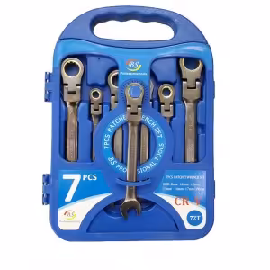 ست آچار یکسر تخت یکسر رینگ جغجغه ای تاشو مشکی پروفشنال تولز (BS)