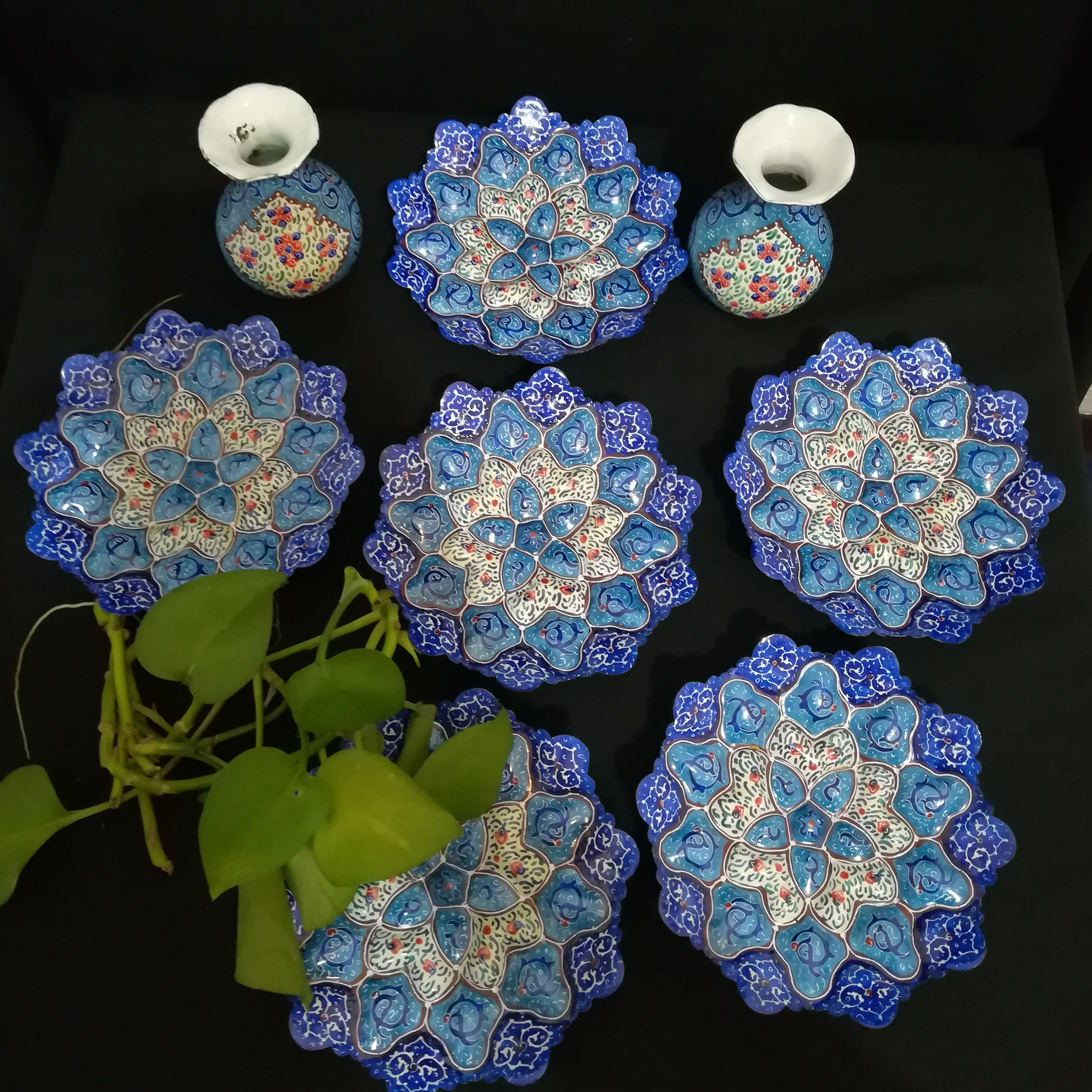 هفت سین میناکاری(بشقاب وگلدان)