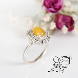 انگشتر نقره زنانه با نگین شرف الشمس کد4211