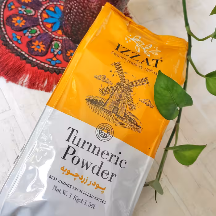 ادویه پودر زردچوبه عزت یک کیلویی هندی ( بسته اورجینال)