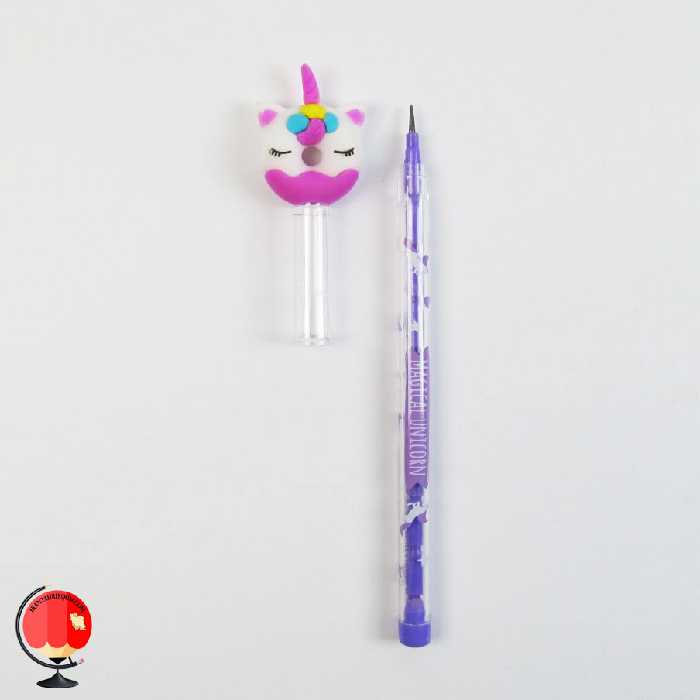 مداد نوکی فشنگی فانتزی طرح گربه تک شاخ بنفش