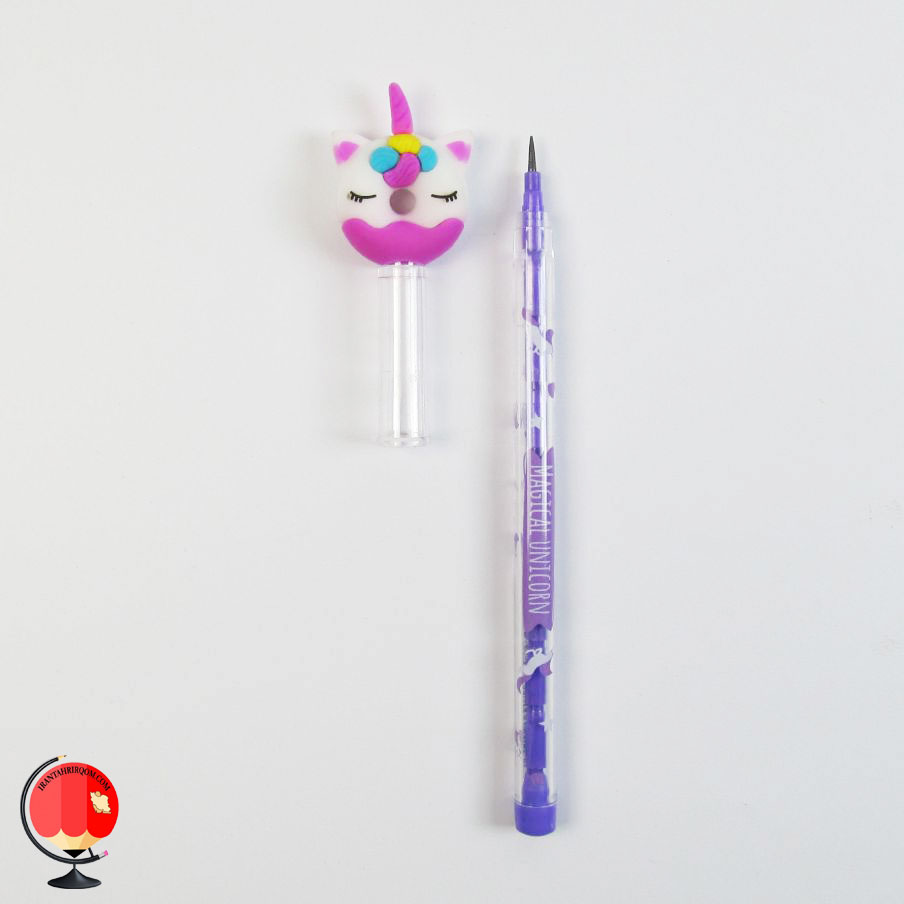 مداد نوکی فشنگی فانتزی طرح گربه تک شاخ بنفش