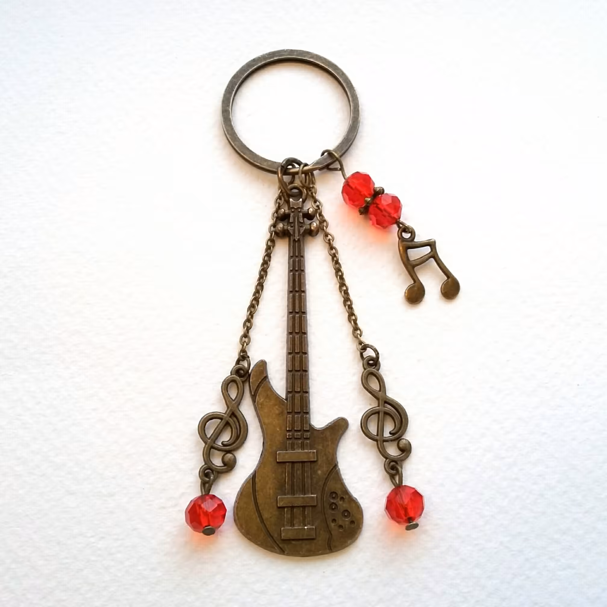 جاکلیدی  (جاسوئیچی) برنزی با مهره کریستال طرح ملودی زندگی