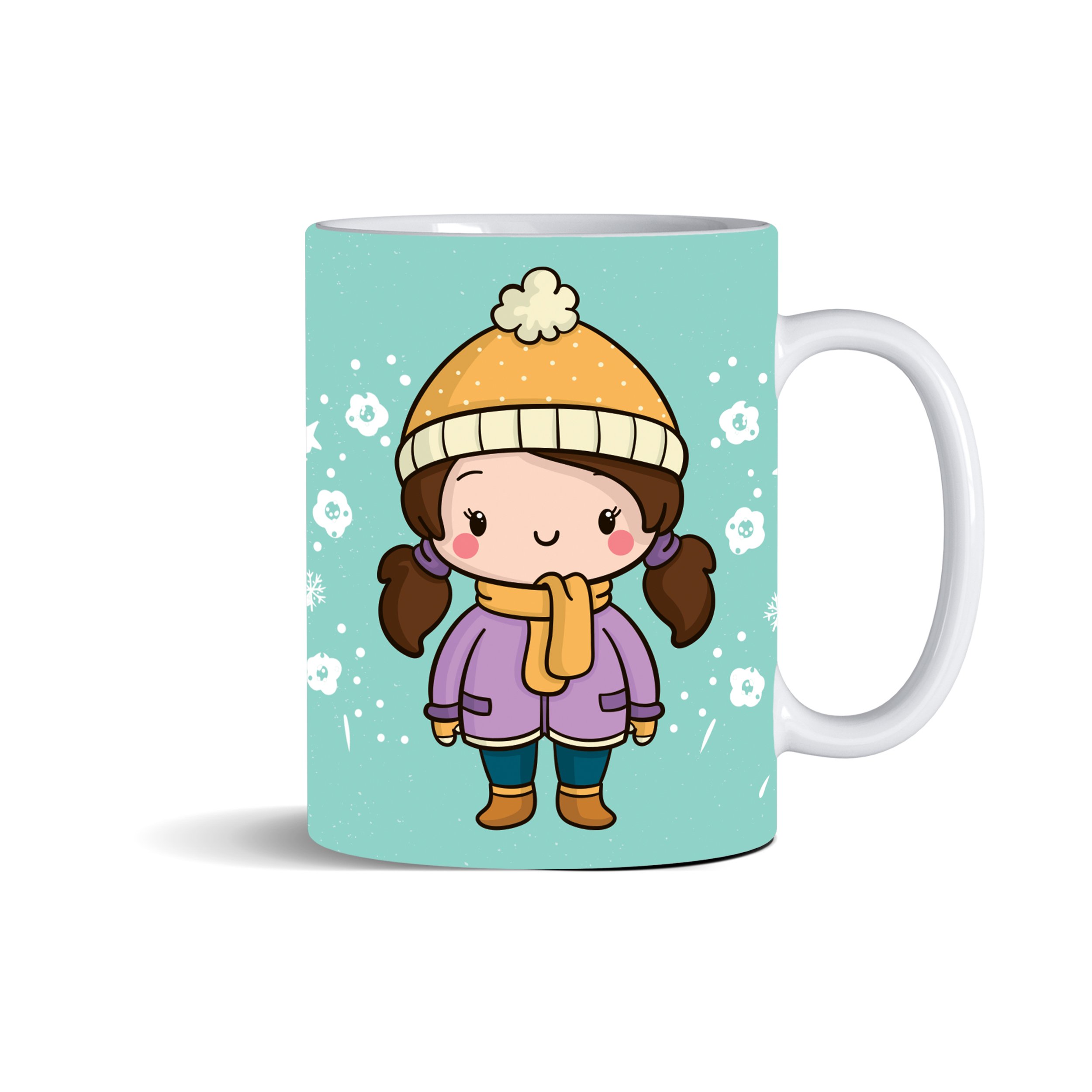 ماگ سرامیکی سفید، من متولد بهمنم قلب تپنده زمستان