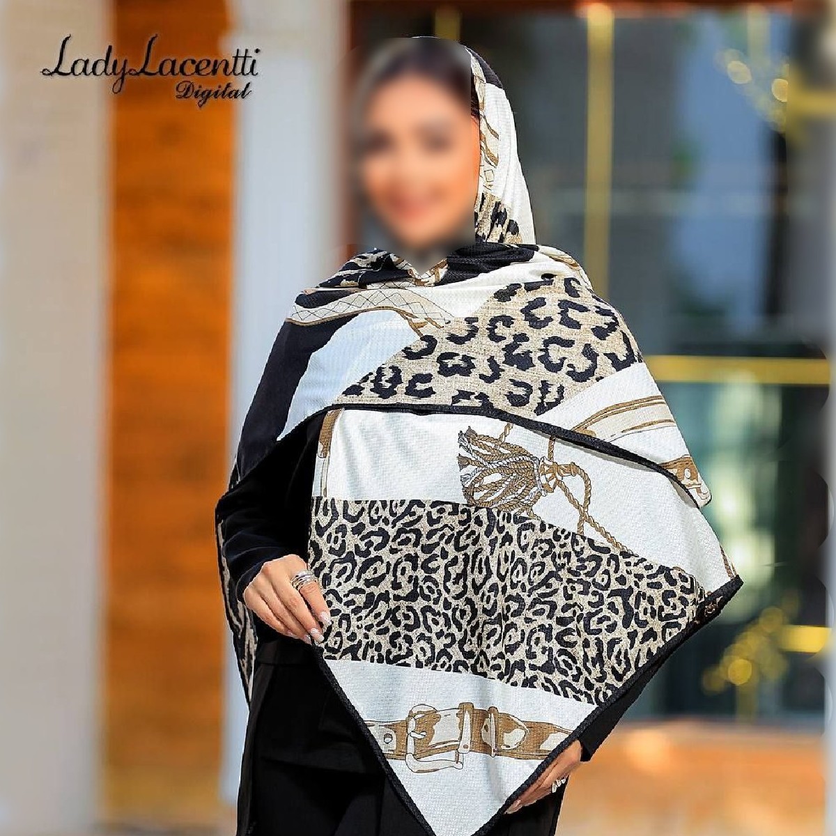 روسری نخی لطیف طرحدار قواره بزرگ
