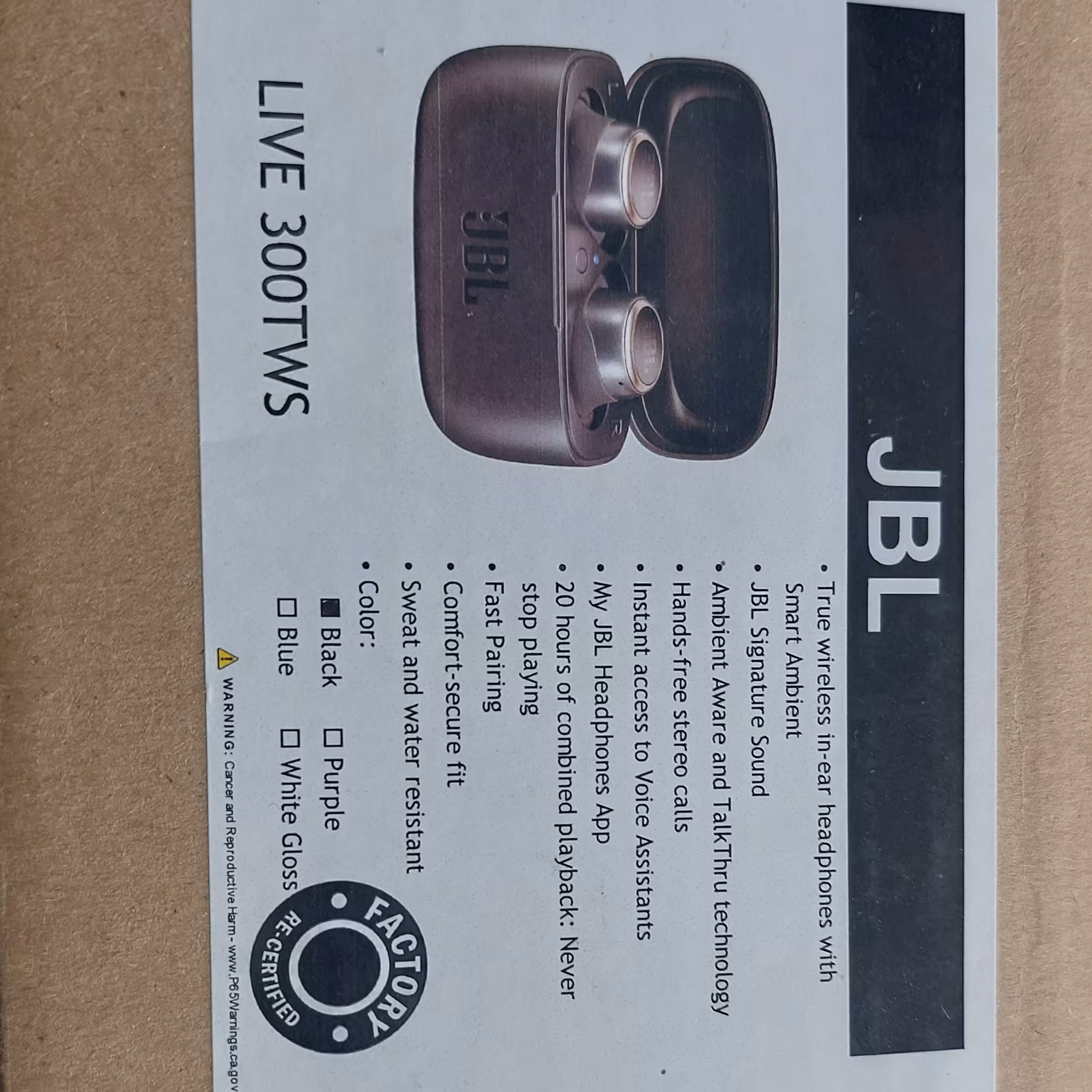 هدفون بی سیم جی بی ال مدل Live 300TWS

