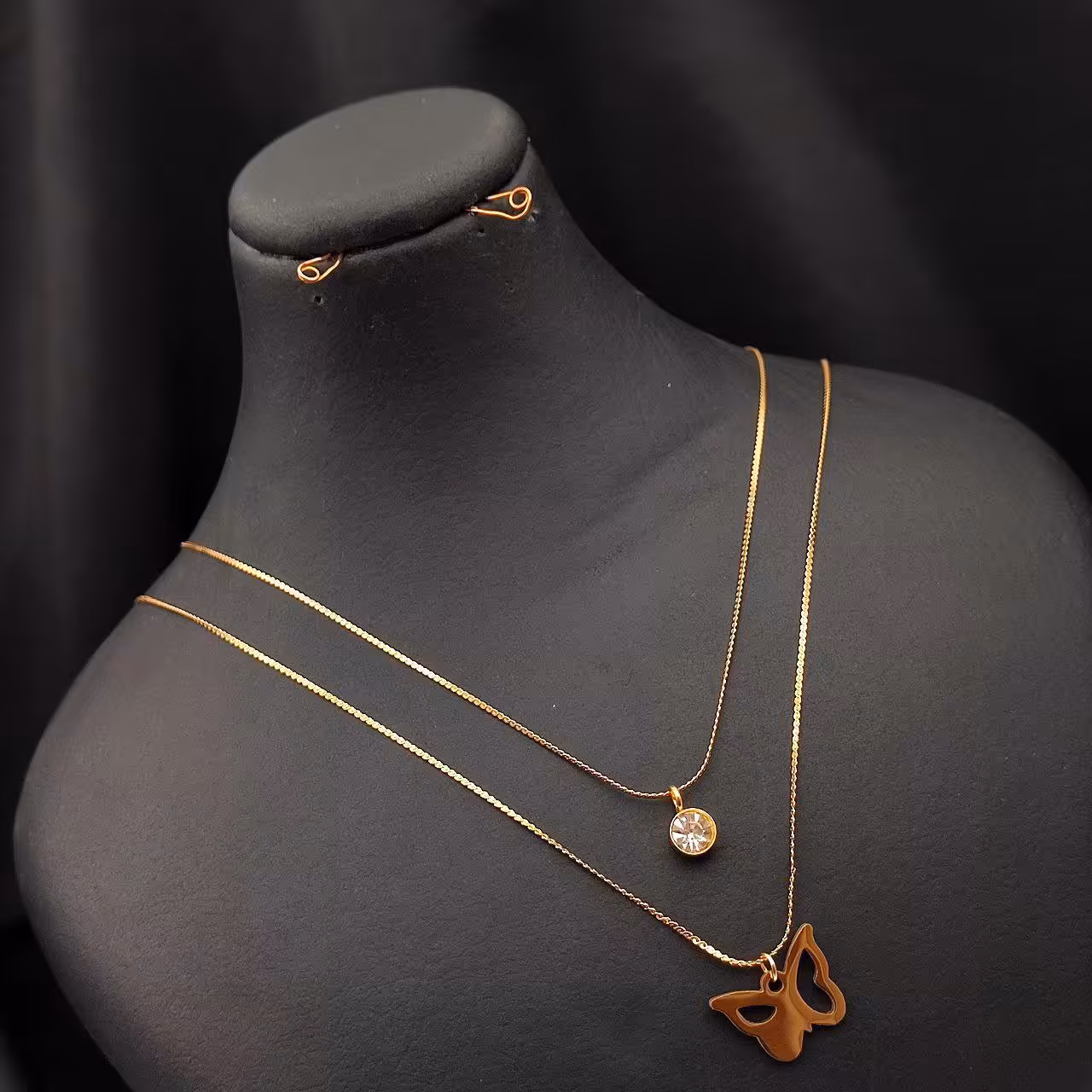 گردنبند استیل دو لاین  کد 4 تنوع بالا