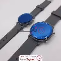 ساعت مچی ست  دیجیتالی رنگ خاکستری صفحه دایره بند سیلیکونی زنانه و مردانه 