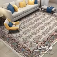 فرش پاتریس 1200شانه  طرح رقصان کرم 9متری