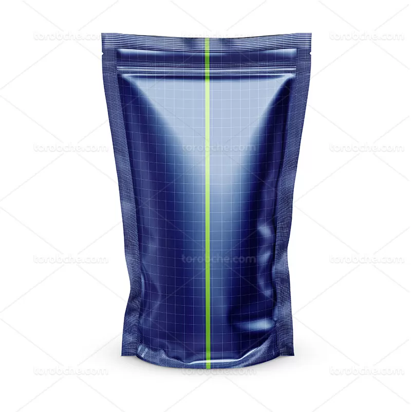 موکاپ بسته بندی فویلی ایستاده PSD | گرافیک با طعم تربچه