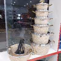 سرویس قابلمه گرانیتی 21 پارچه مارک ماموت طرح ماربل(سنگی)