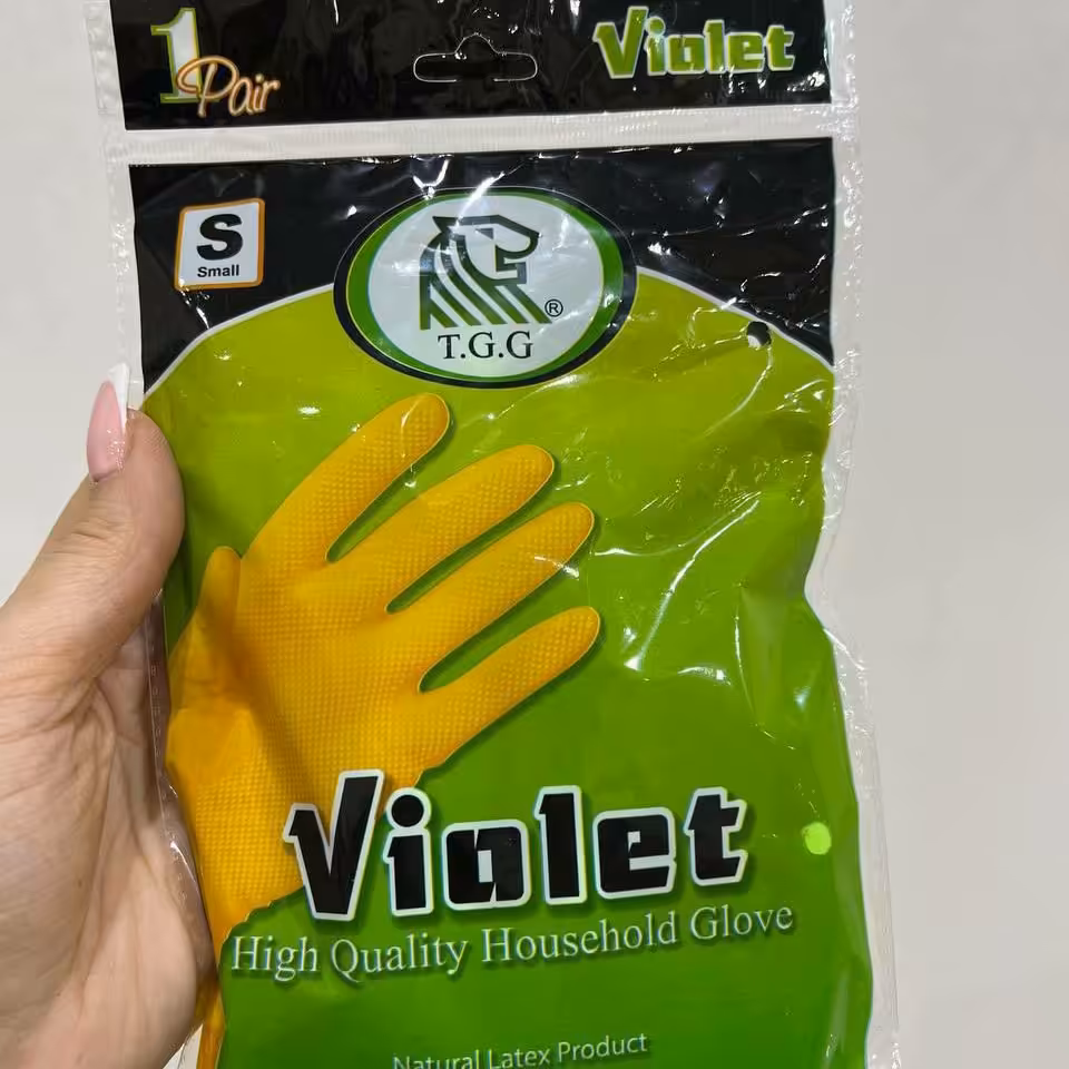 دستکش آشپزخانه ساق بلند ویولت با آستر کتان 