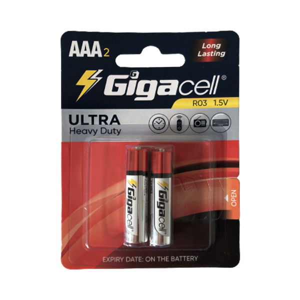 باتری نیم قلمی گیگاسل مدل R03 بسته 2 عددی