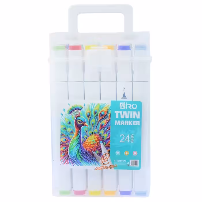 قیمت و خرید ماژیک راندو 24 رنگ 2 سر بیرو BIRO