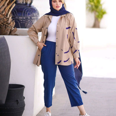 مانتو شلوار زنانه لنین مدل شومیزمانتویی و شلوارمدل آرتمیس