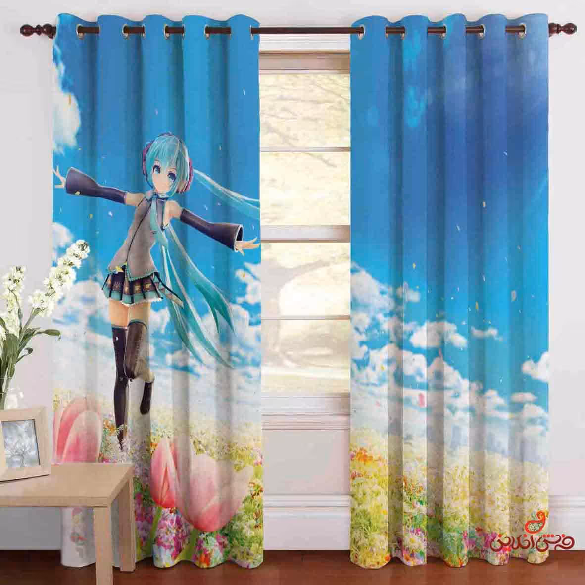 پرده 2عددی کودک طرح هاتسونه میکو کد 2156